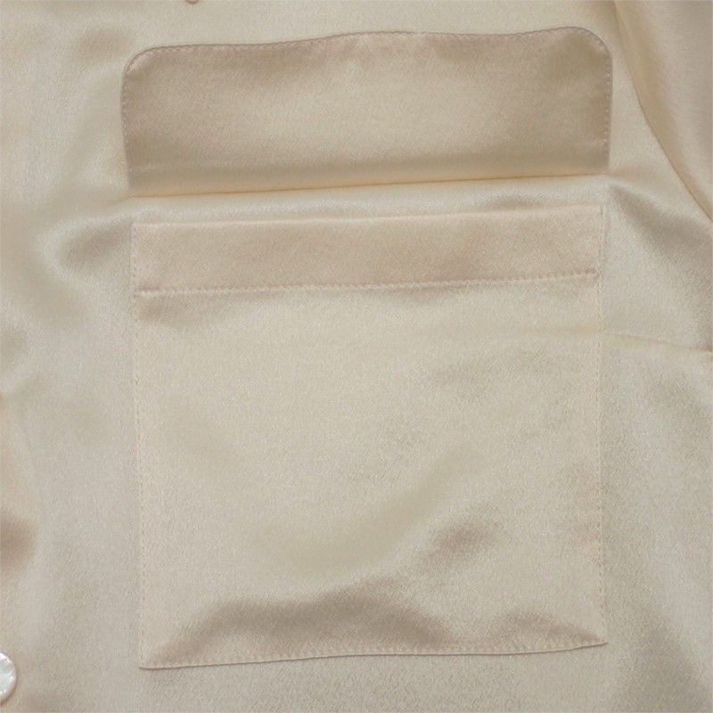Chanel Vintage Bow Tie Blouse Silk Ivory Ribbon 38 — view 8
