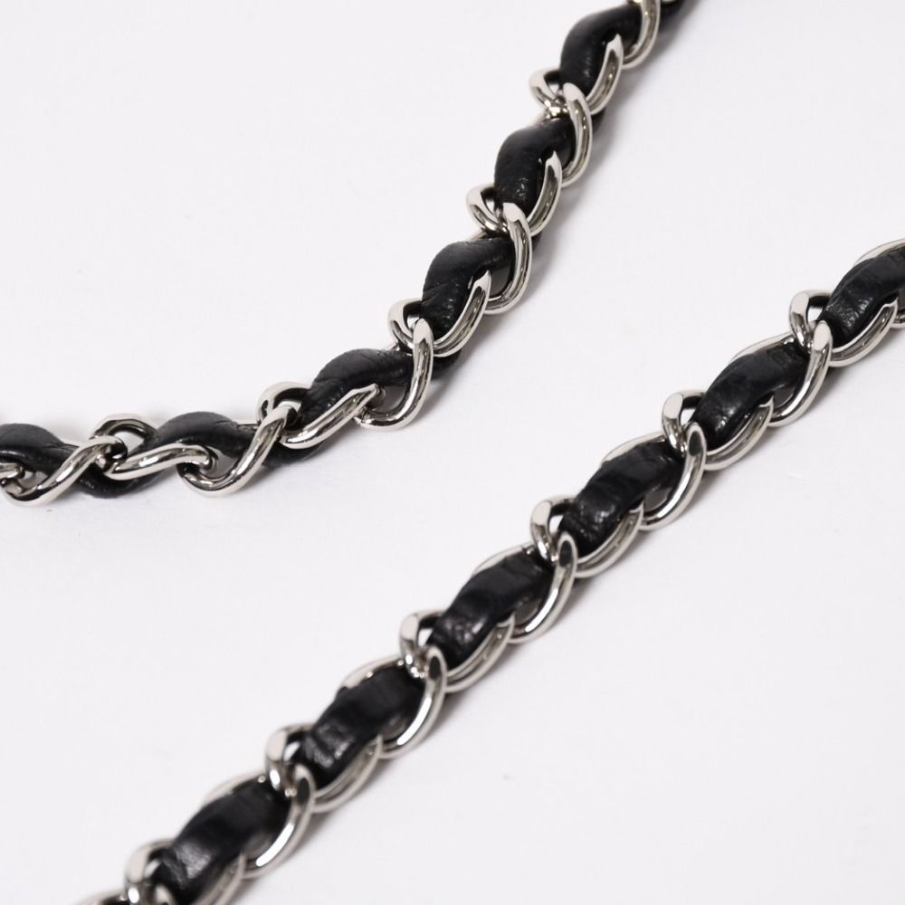 Chanel Quilted 25 S Flap S Chain Bag CC Logo Lambskin Black Silver — view 7