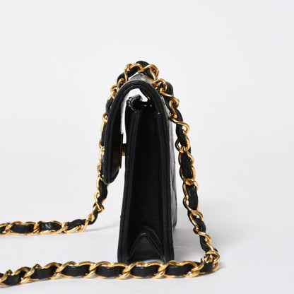 Chanel Mini Quilted 14 Shoulder Bag Lambskin Black Gold — view 4