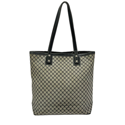 Celine Tote Bag Macadam Pattern Gray Black Leather — view 3