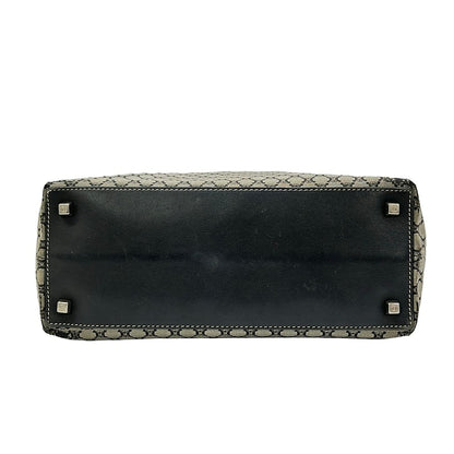 Celine Tote Bag Macadam Pattern Gray Black Leather — view 5