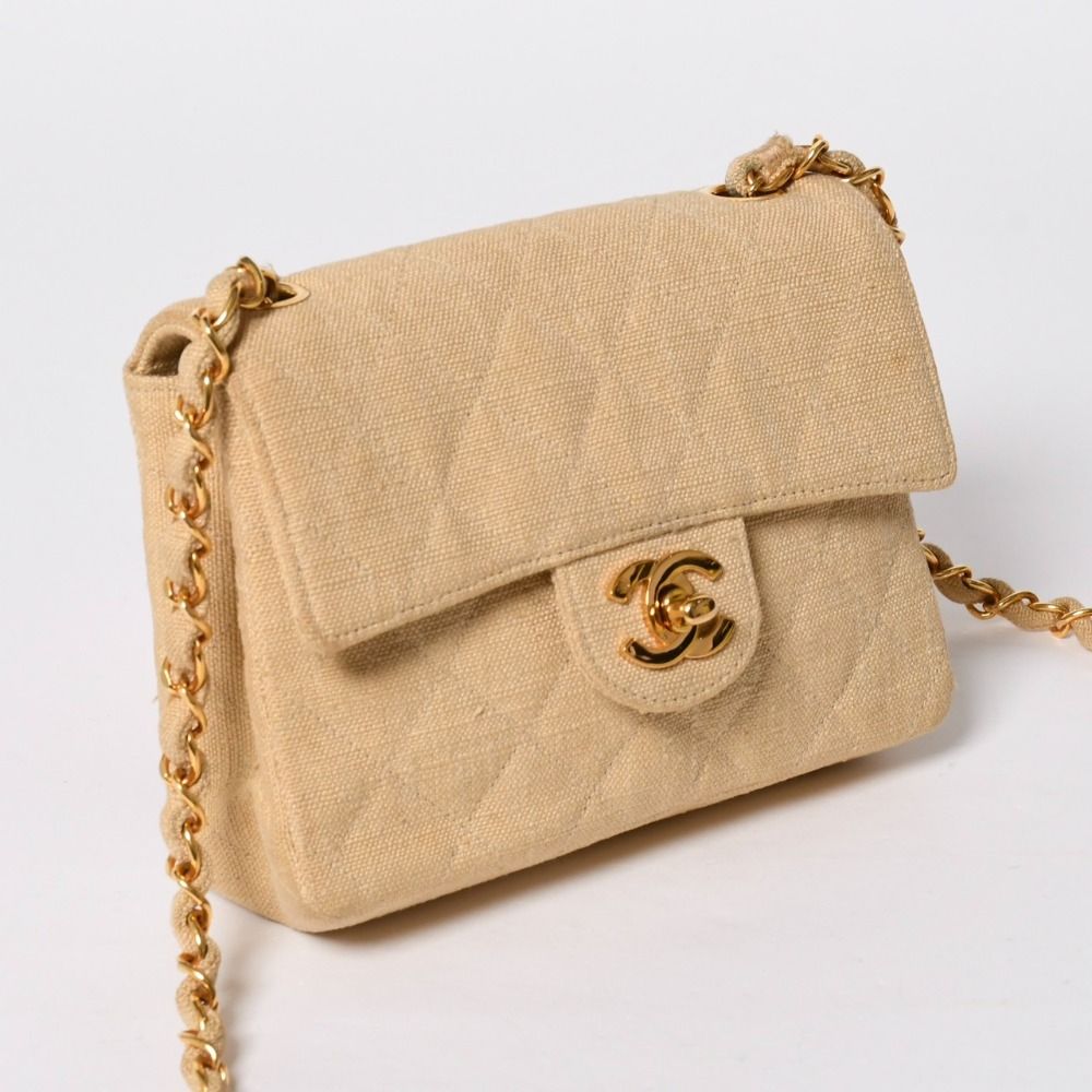 Chanel Mini Quilted 17 S Flap S Chain Shoulder Bag CC Logo Canvas — view 3