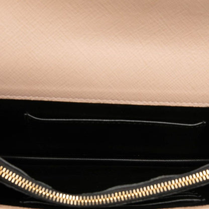 Prada Logo Crossbody Chain Shoulder Bag Beige Leather — view 4