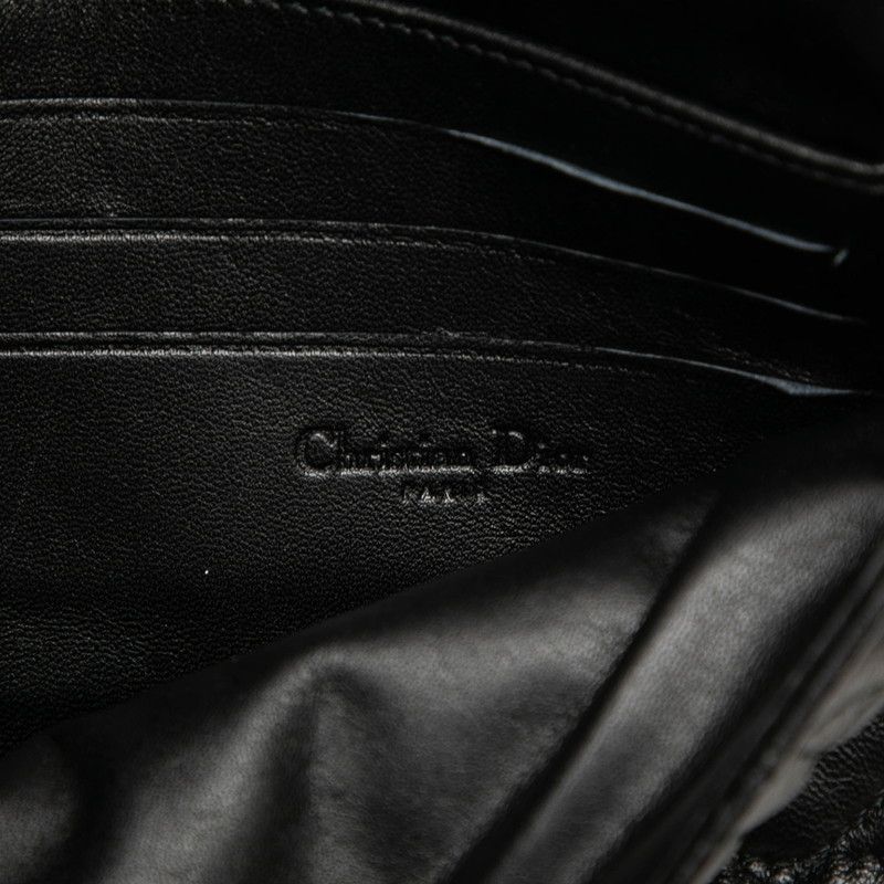 Dior Cannage Lady Dior Chain Wallet Shoulder Bag Black Lambskin — view 5