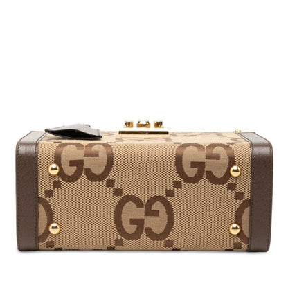 Gucci GG Canvas Jumbo Vanity Top Handle Shoulder Bag 2-Way Beige — view 3