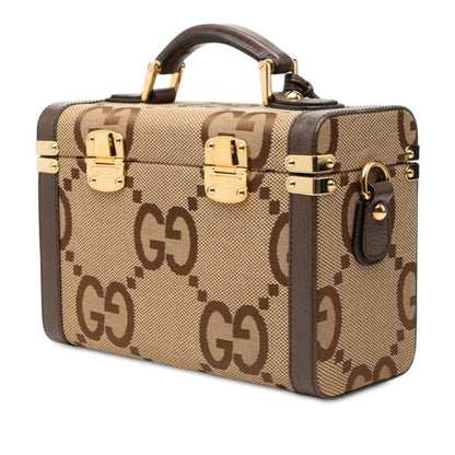 Gucci GG Canvas Jumbo Vanity Top Handle Shoulder Bag 2-Way Beige — view 2