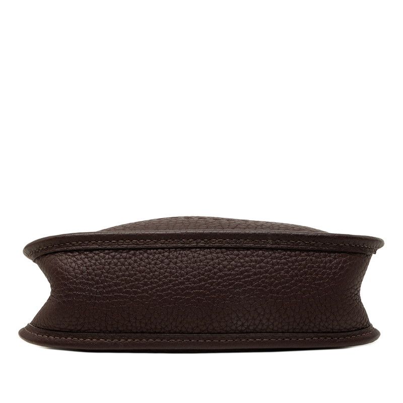 Hermes Evelyne TPM Crossbody Shoulder Bag Pochette Dark Brown Pink Taurillon — view 3