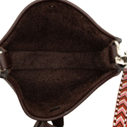 Hermes Evelyne TPM Crossbody Shoulder Bag Pochette Dark Brown Pink Taurillon — view 4