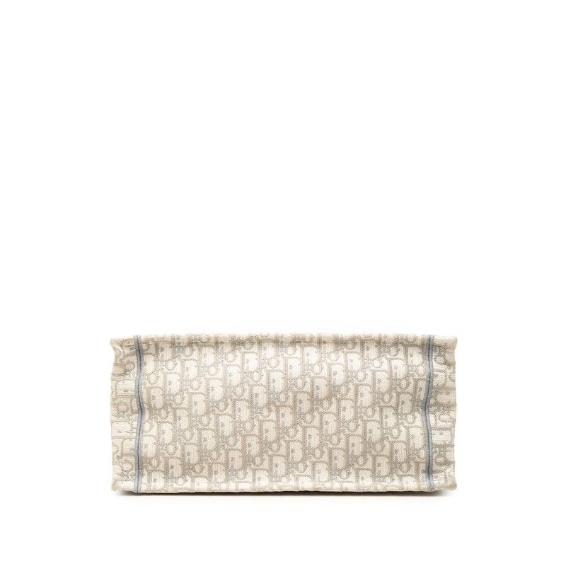 Dior Oblique Trotter Book Tote Bag Medium Ivory Gray Canvas — view 3