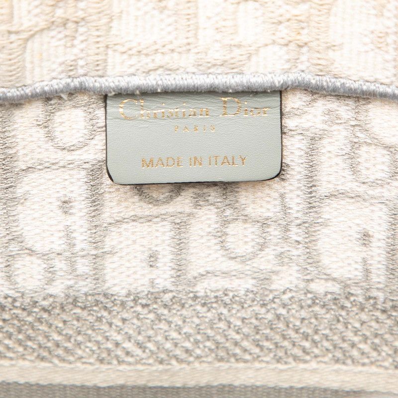 Dior Oblique Trotter Book Tote Bag Medium Ivory Gray Canvas — view 5