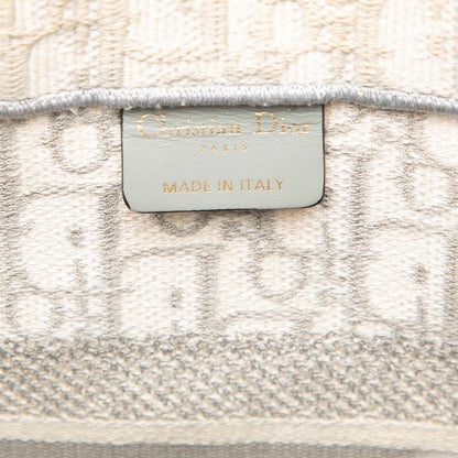Dior Oblique Trotter Book Tote Bag Medium Ivory Gray Canvas — view 5