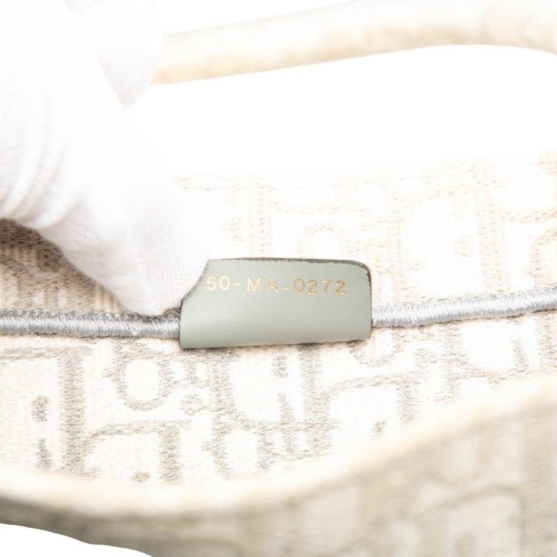 Dior Oblique Trotter Book Tote Bag Medium Ivory Gray Canvas — view 6