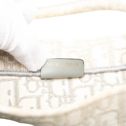 Dior Oblique Trotter Book Tote Bag Medium Ivory Gray Canvas — view 6