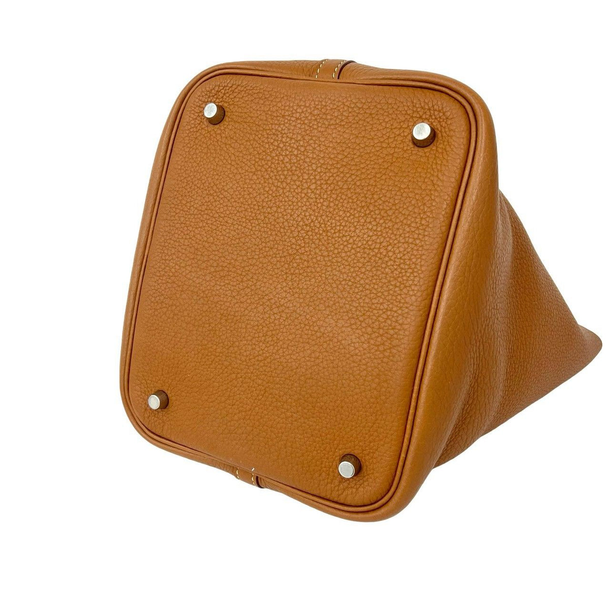 Hermes Picotin MM Taurillon Clemence Leather Handbag Gold Brown — view 8