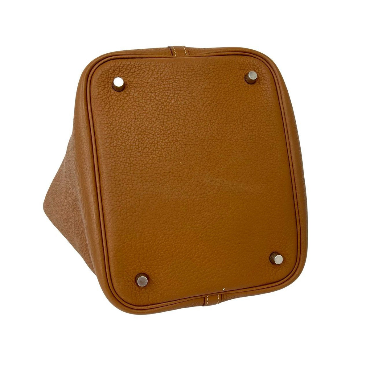 Hermes Picotin MM Taurillon Clemence Leather Handbag Gold Brown — view 7