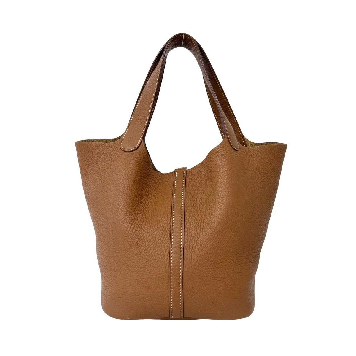 Hermes Picotin MM Taurillon Clemence Leather Handbag Gold Brown — view 3