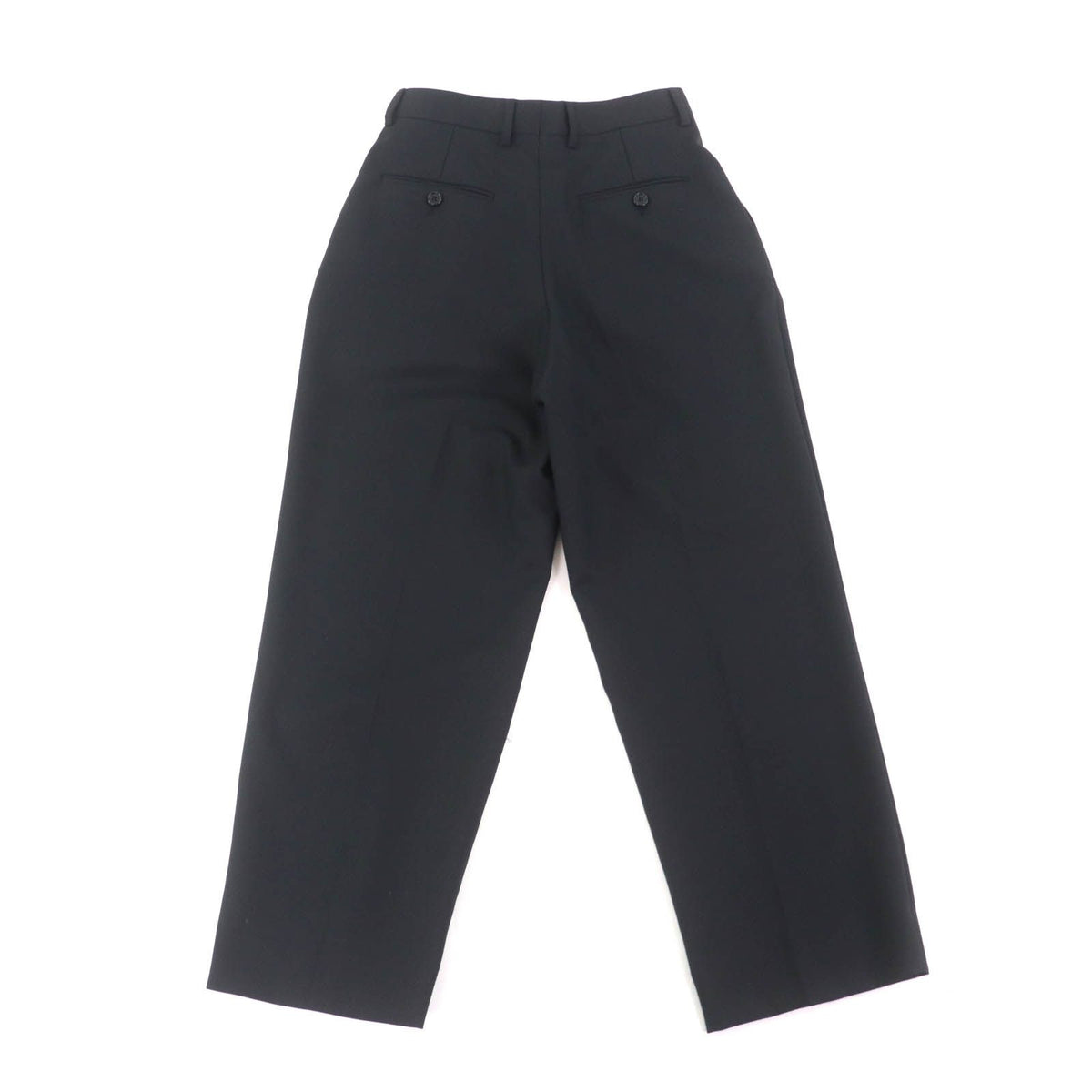 Celine Wool 100% Center Crease Two Tuck Wide Pants Trousers Black 34 — view 2