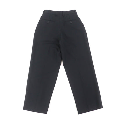 Celine Wool 100% Center Crease Two Tuck Wide Pants Trousers Black 34 — view 2
