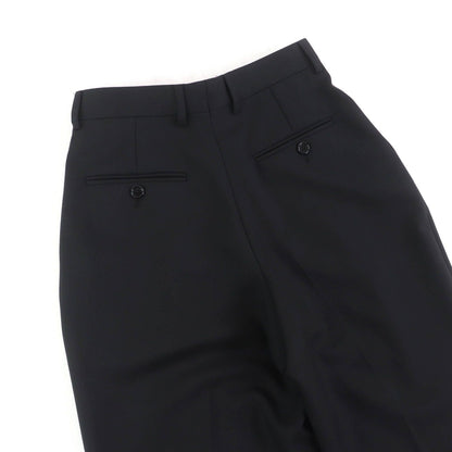 Celine Wool 100% Center Crease Two Tuck Wide Pants Trousers Black 34 — view 4