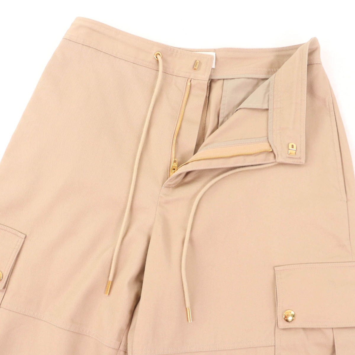 Celine Triomphe Gold Button High Waist Cotton 100% Loose Fit Cargo Pants 38 — view 4