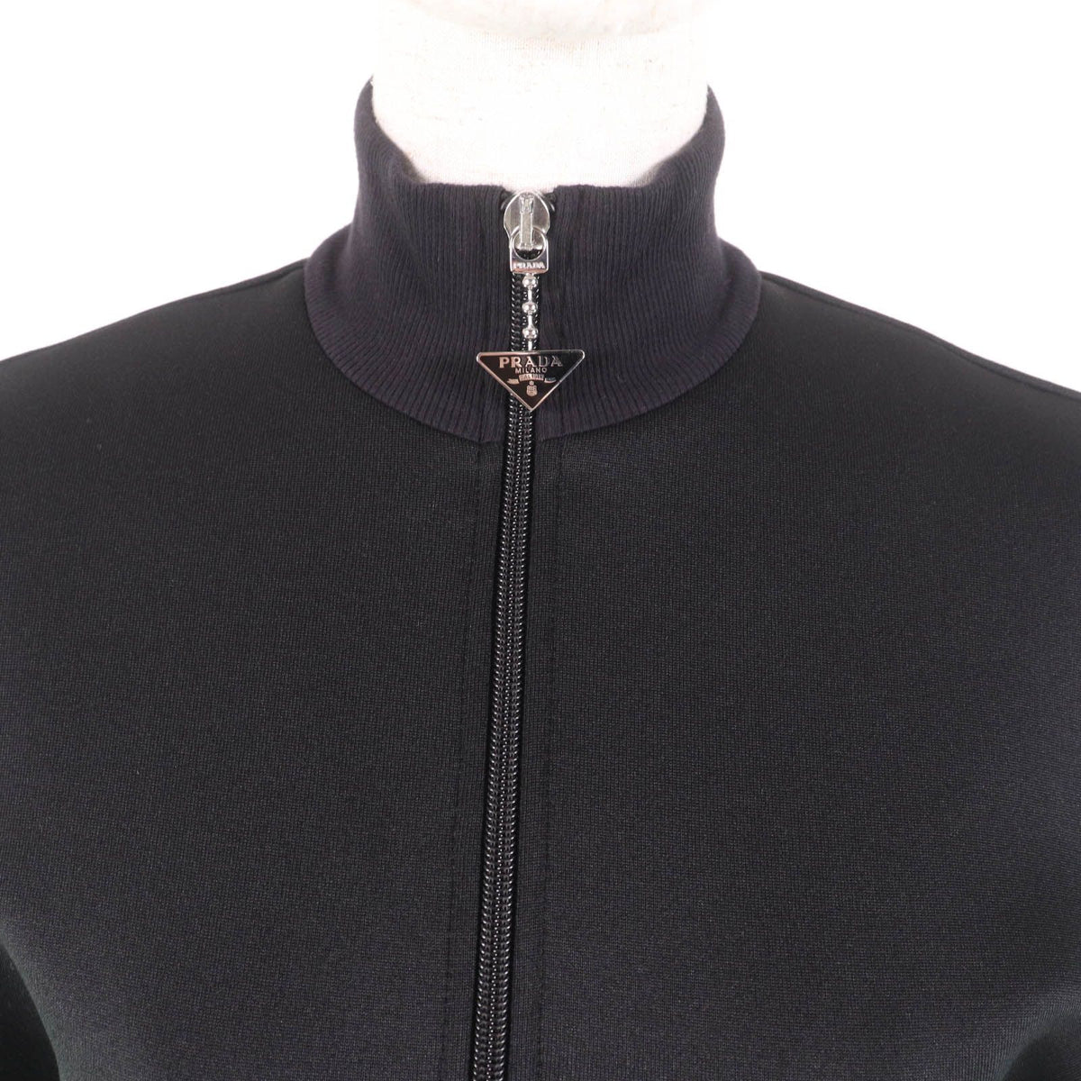 Prada Jersey Dress Black with Triangle Charm 36 — view 4