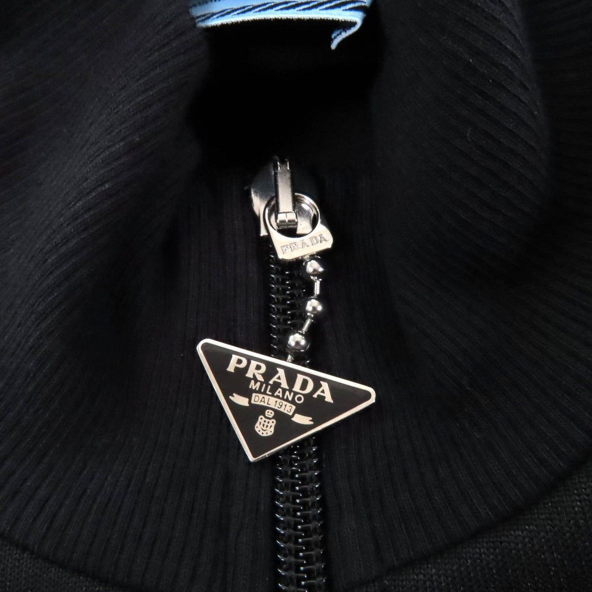 Prada Jersey Dress Black with Triangle Charm 36 — view 6