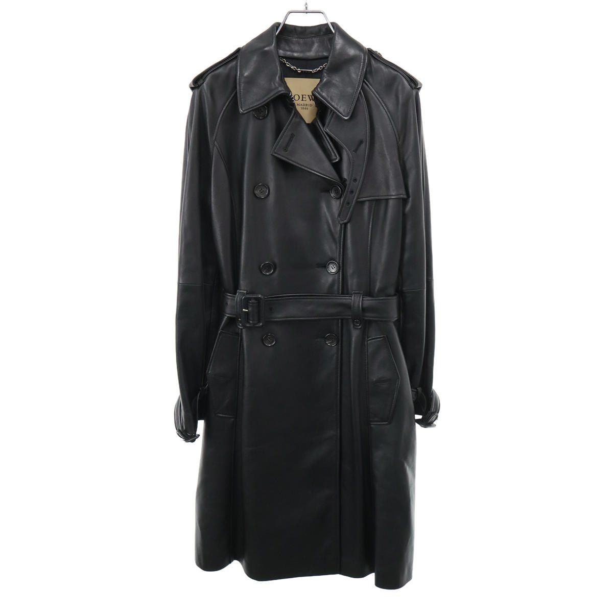 Loewe Lambskin Trench Coat Black 38