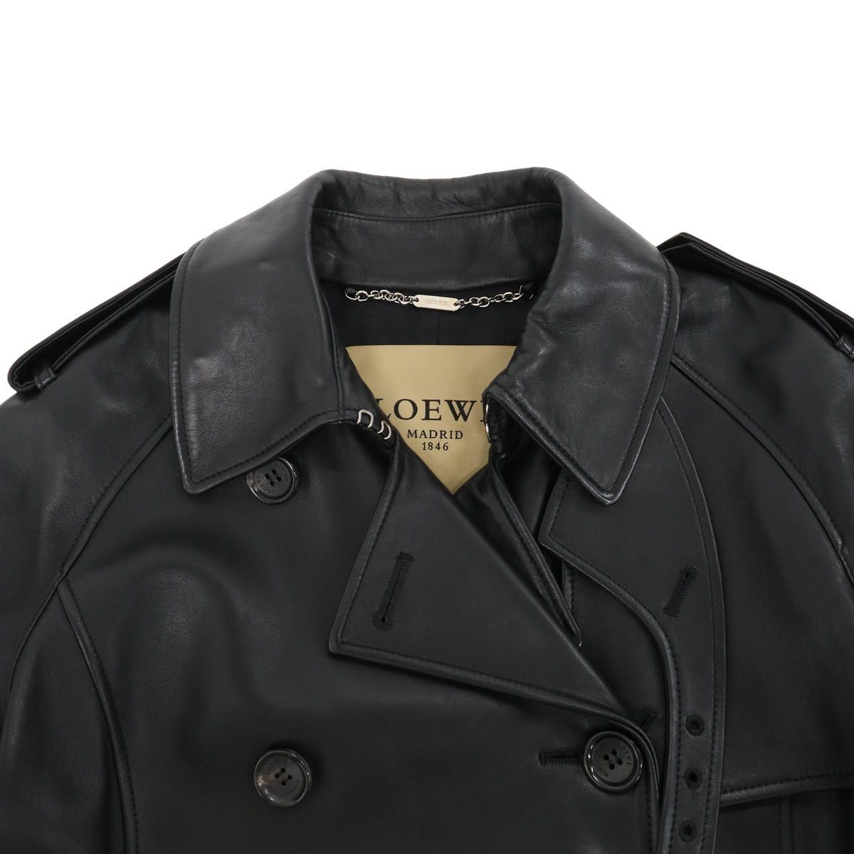 Loewe Lambskin Trench Coat Black 38 — view 4