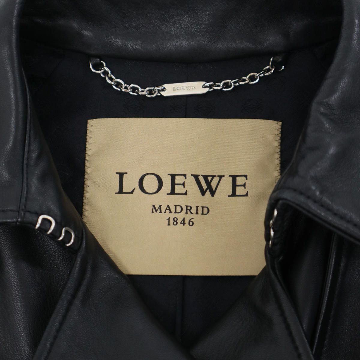 Loewe Lambskin Trench Coat Black 38 — view 3