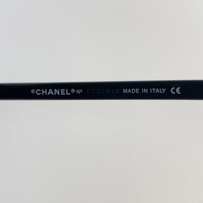 Chanel Vintage CC Logo Black Gold Acetate Sunglasses Eyewear — view 7