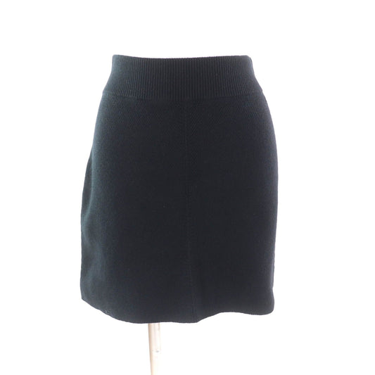Hermes Cashmere 100% Seller Trapezoidal Knit Skirt Black 34