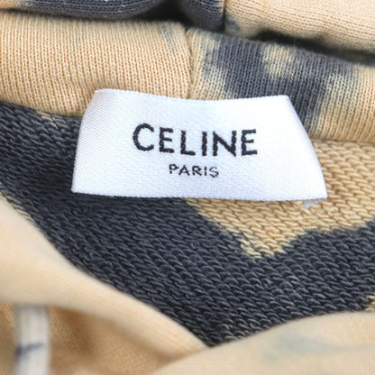 Celine Layered Design Tie Dye Pullover Hoodie Orange Black XL — view 6