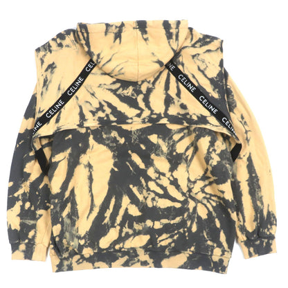 Celine Layered Design Tie Dye Pullover Hoodie Orange Black XL — view 3