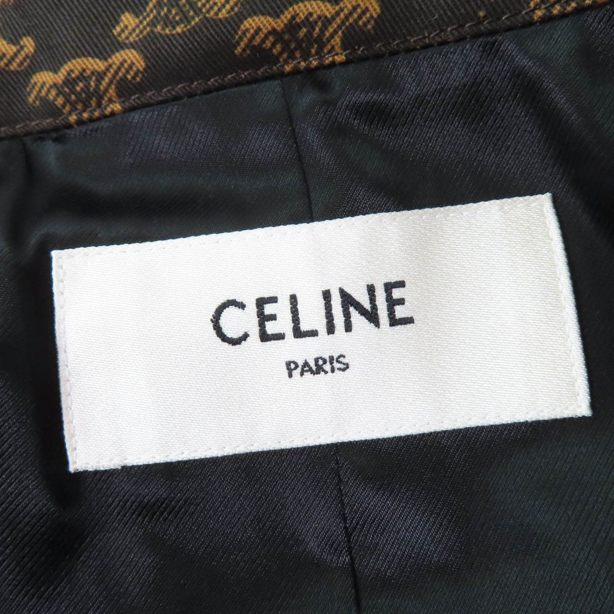 Celine Triomphe Pattern Trench Coat Brown Hanger with Garment 40 — view 8