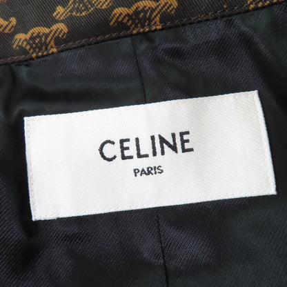 Celine Triomphe Pattern Trench Coat Brown Hanger with Garment 40 — view 8