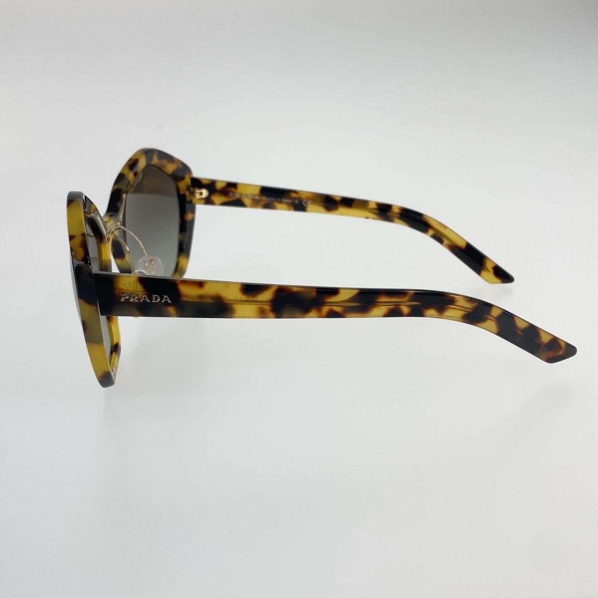 Prada Marble Pattern Brown Yellow Acetate Sunglasses Eyewear — view 6
