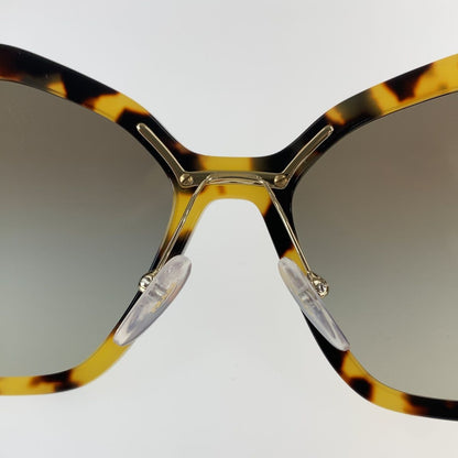 Prada Marble Pattern Brown Yellow Acetate Sunglasses Eyewear — view 4