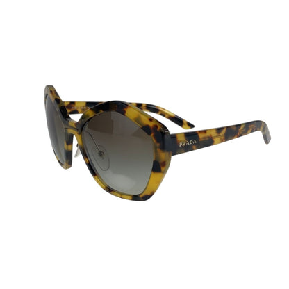 Prada Marble Pattern Brown Yellow Acetate Sunglasses Eyewear