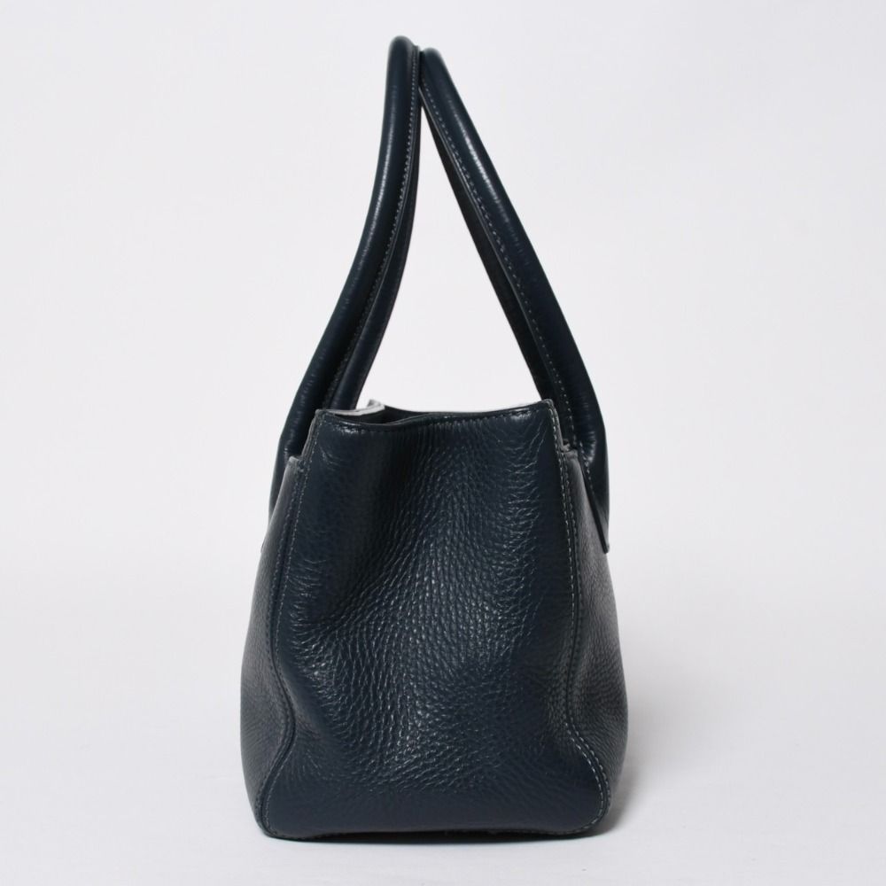 Chanel Executive Small Tote Bag CC Logo Caviar Leather Navy Silver — view 4