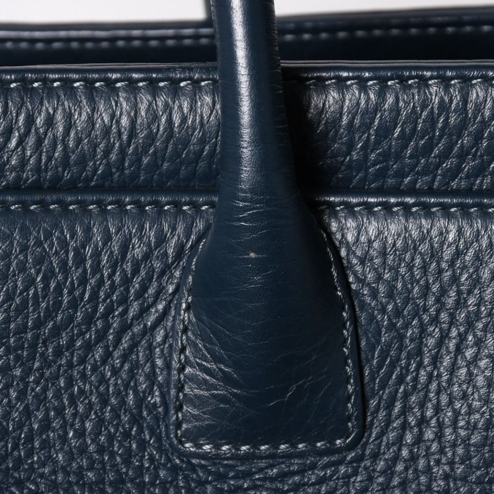 Chanel Executive Small Tote Bag CC Logo Caviar Leather Navy Silver — view 5