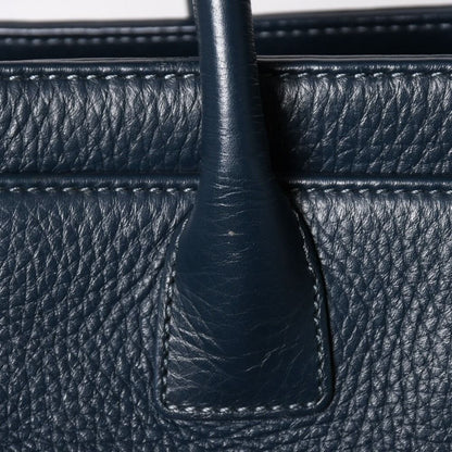 Chanel Executive Small Tote Bag CC Logo Caviar Leather Navy Silver — view 5