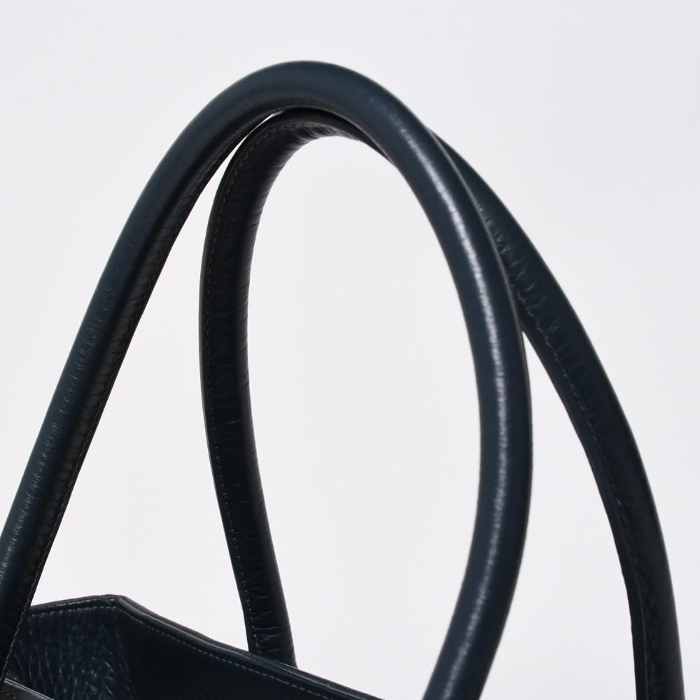 Chanel Executive Small Tote Bag CC Logo Caviar Leather Navy Silver — view 6