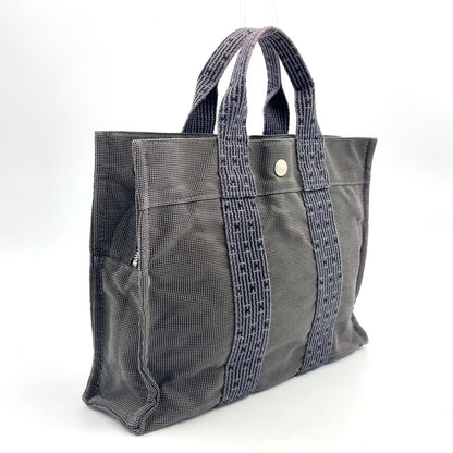 Hermes Herline PM Canvas Black Tote Bag Silver — view 2