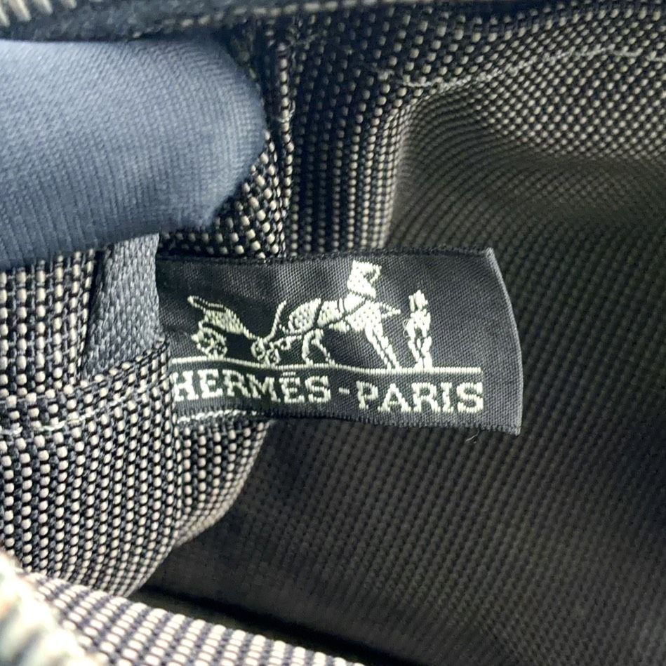 Hermes Herline PM Canvas Black Tote Bag Silver — view 4