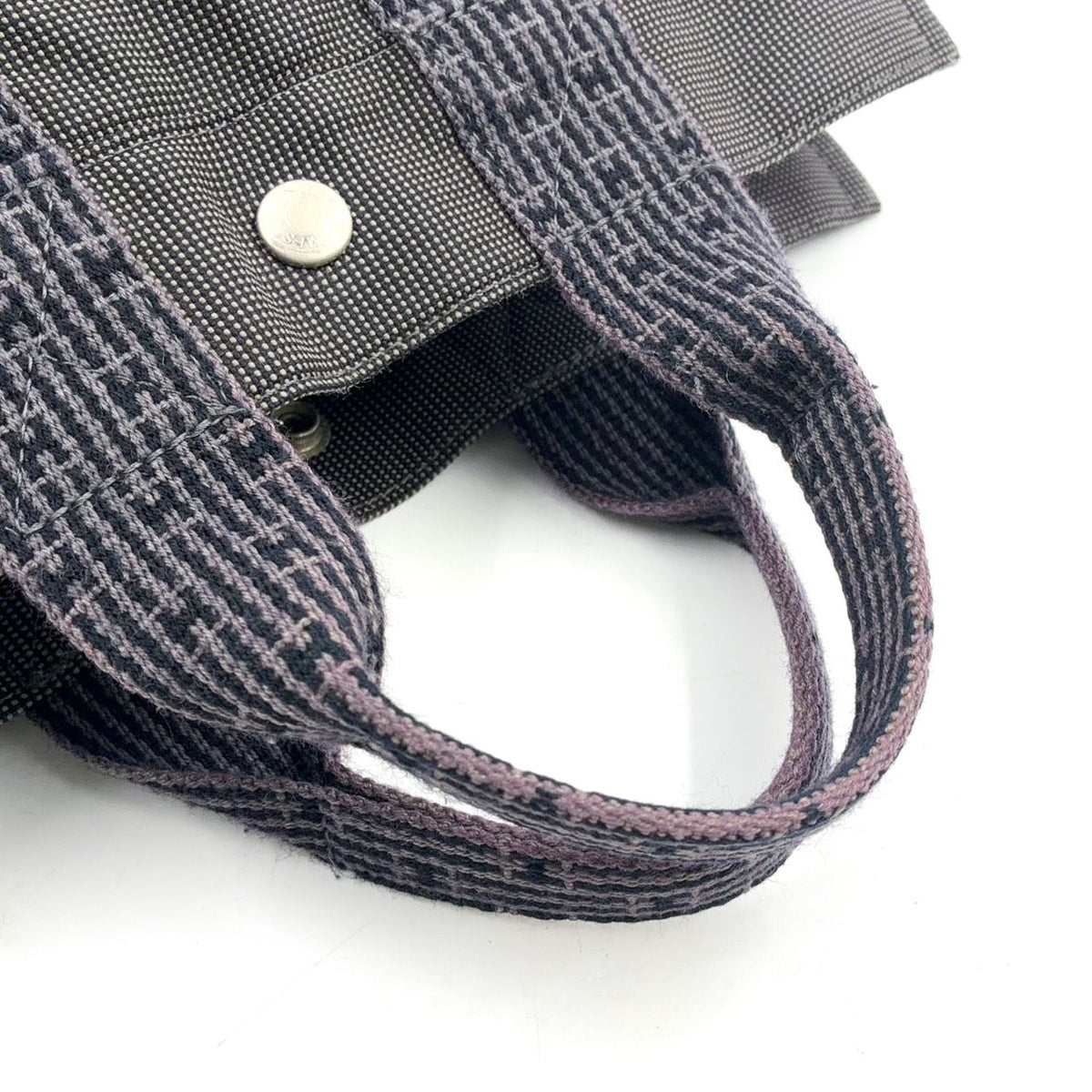 Hermes Herline PM Canvas Black Tote Bag Silver — view 6