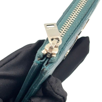 Saint Laurent Paris Fragment Case Leather Green Wallet Silver — view 8