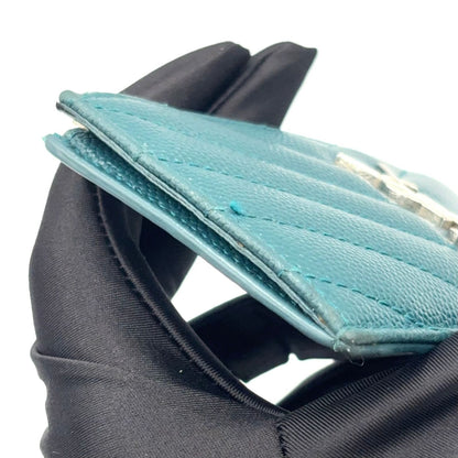 Saint Laurent Paris Fragment Case Leather Green Wallet Silver — view 5