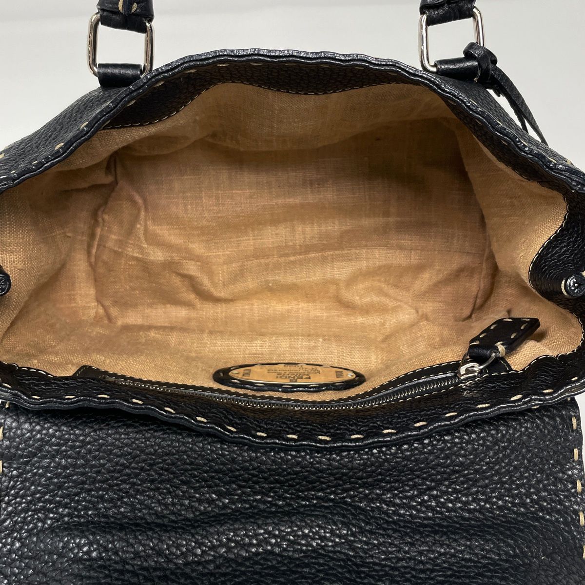Fendi Handbag Selleria Mini Linda Leather Black — view 8