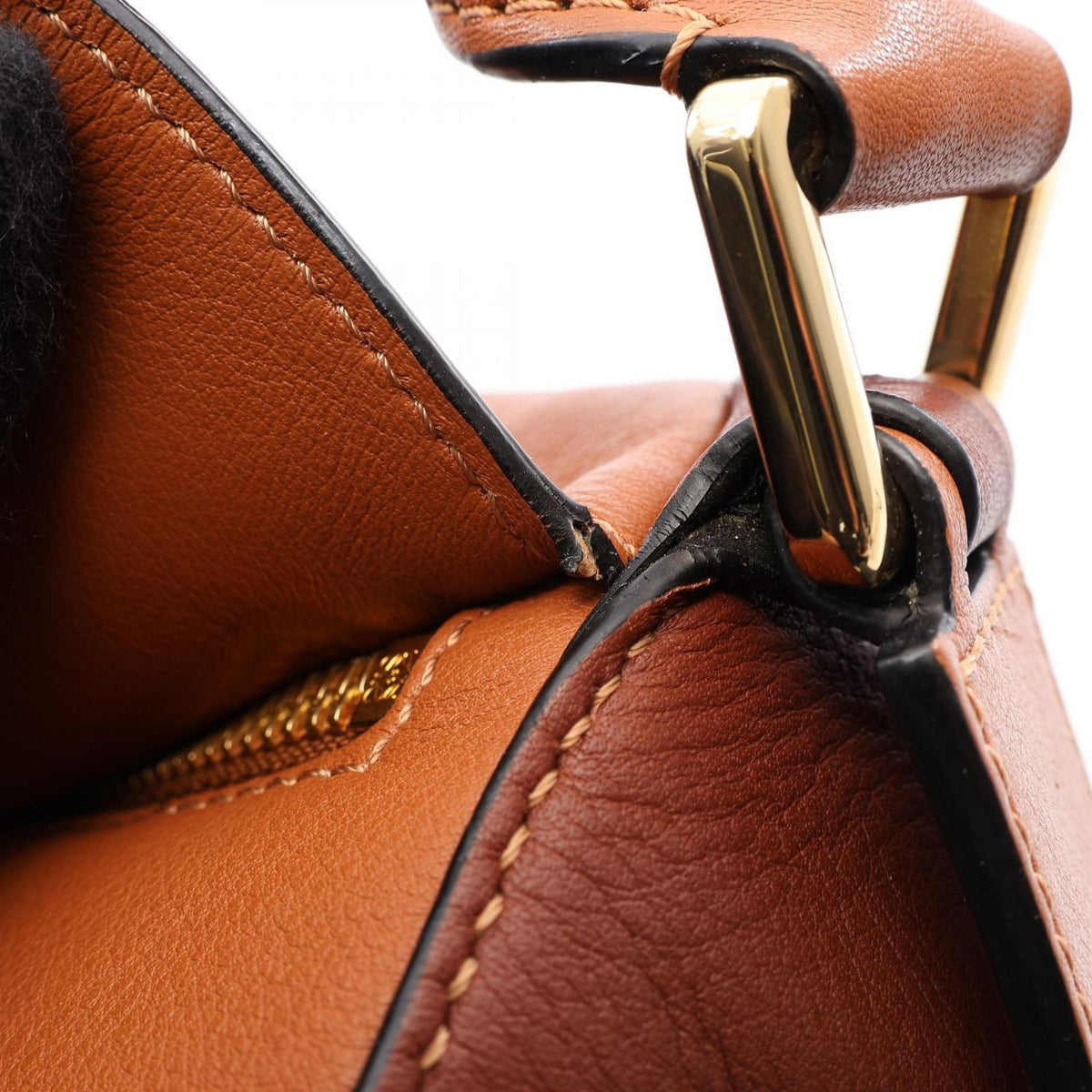 Loewe Handbag Puzzle Bag Small 2-Way Brown Pink Leather — view 7