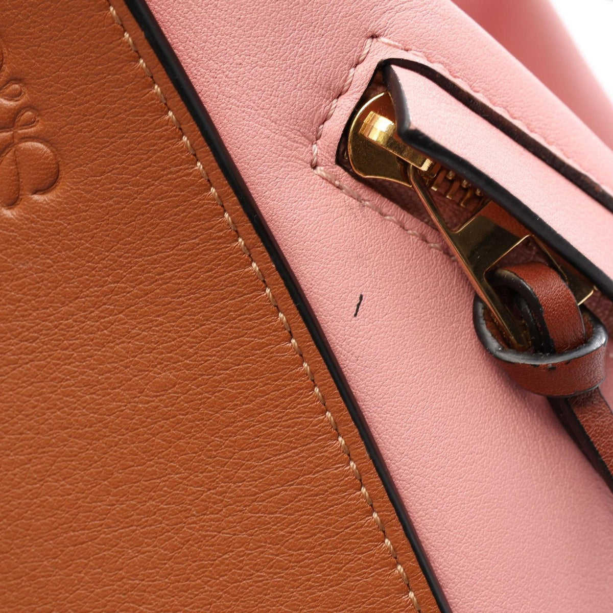 Loewe Handbag Hammock Small 2-Way Pink Brown Leather Bag — view 7
